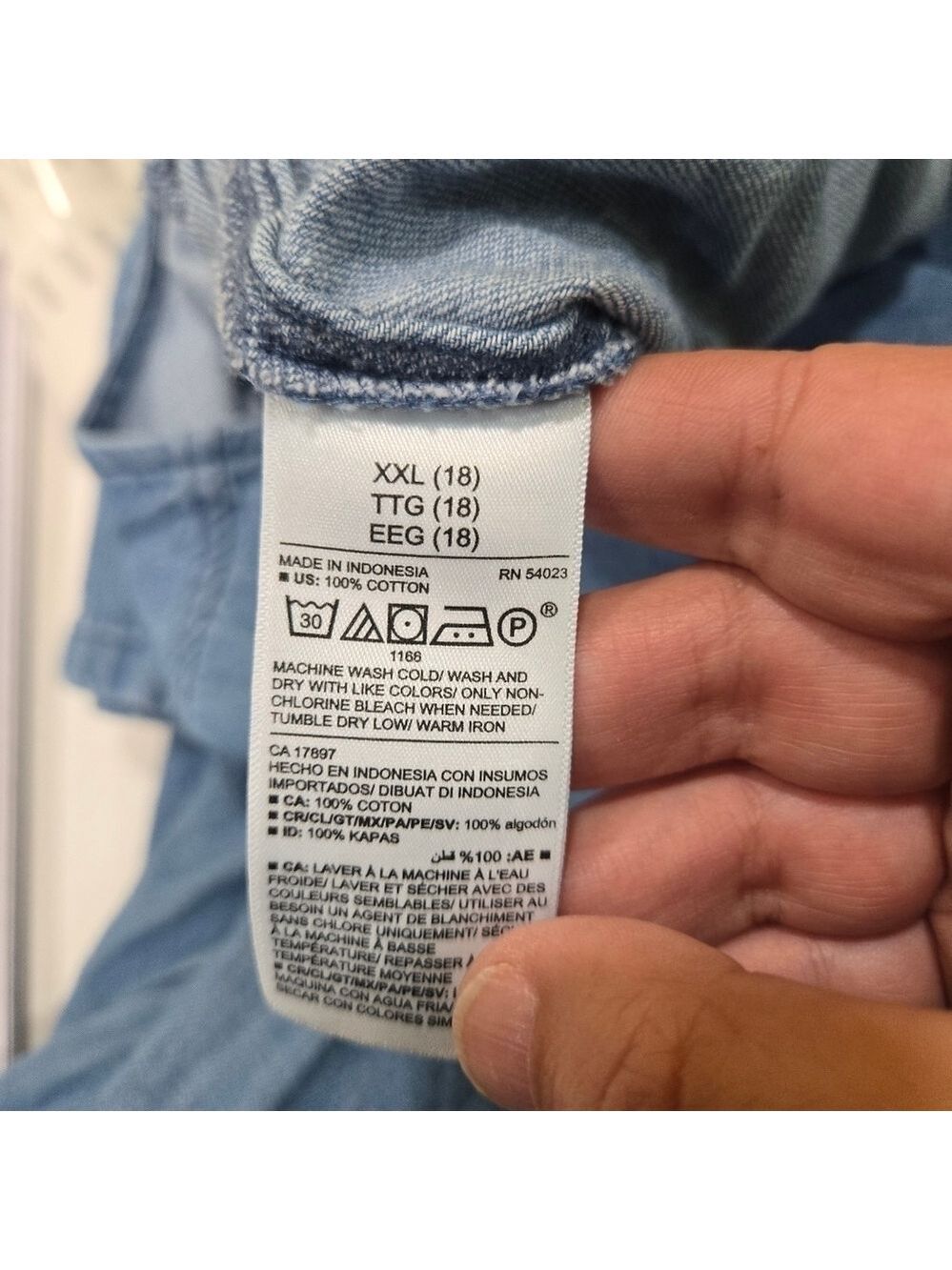 Old Navy Denim Drawstring Utility Jumpsuit XXL 18 - Picture 14 of 15